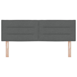 vidaXL LED Headboard with LED Light Strips Dark Grey 144 cm Fabric