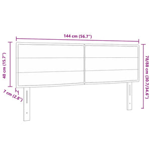 vidaXL LED Headboard with LED Light Strips Dark Grey 144 cm Fabric
