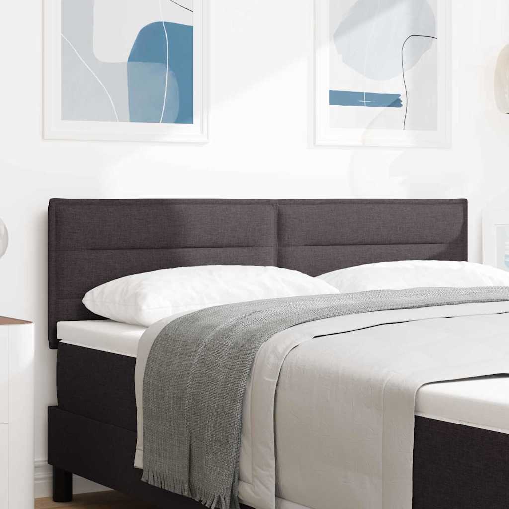 vidaXL LED Headboard with LED Strips Dark Brown 144 cm Fabric