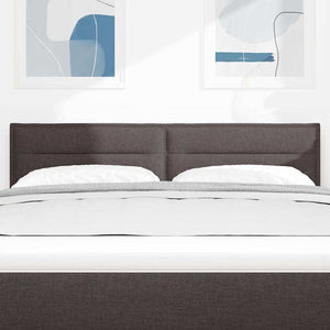 vidaXL LED Headboard with LED Strips Dark Brown 144 cm Fabric