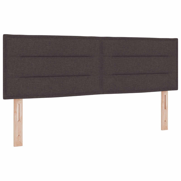 vidaXL LED Headboard with LED Strips Dark Brown 144 cm Fabric