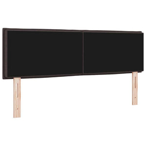 vidaXL LED Headboard with LED Strips Dark Brown 144 cm Fabric