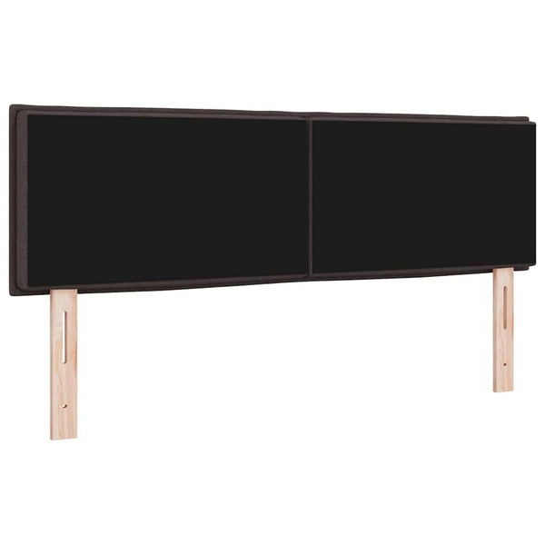 vidaXL LED Headboard with LED Strips Dark Brown 144 cm Fabric