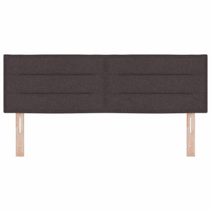 vidaXL LED Headboard with LED Strips Dark Brown 144 cm Fabric