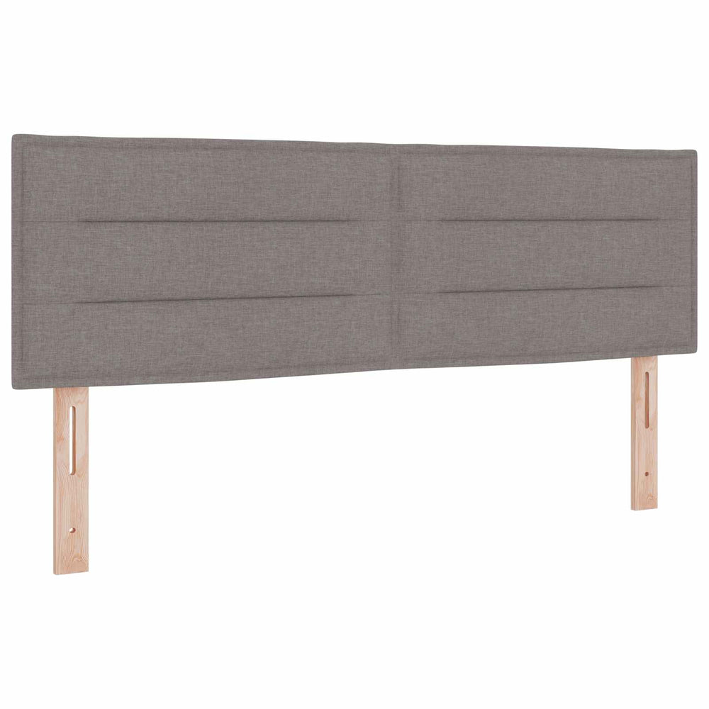 vidaXL LED Headboard with LED Strips Taupe 144 cm Fabric