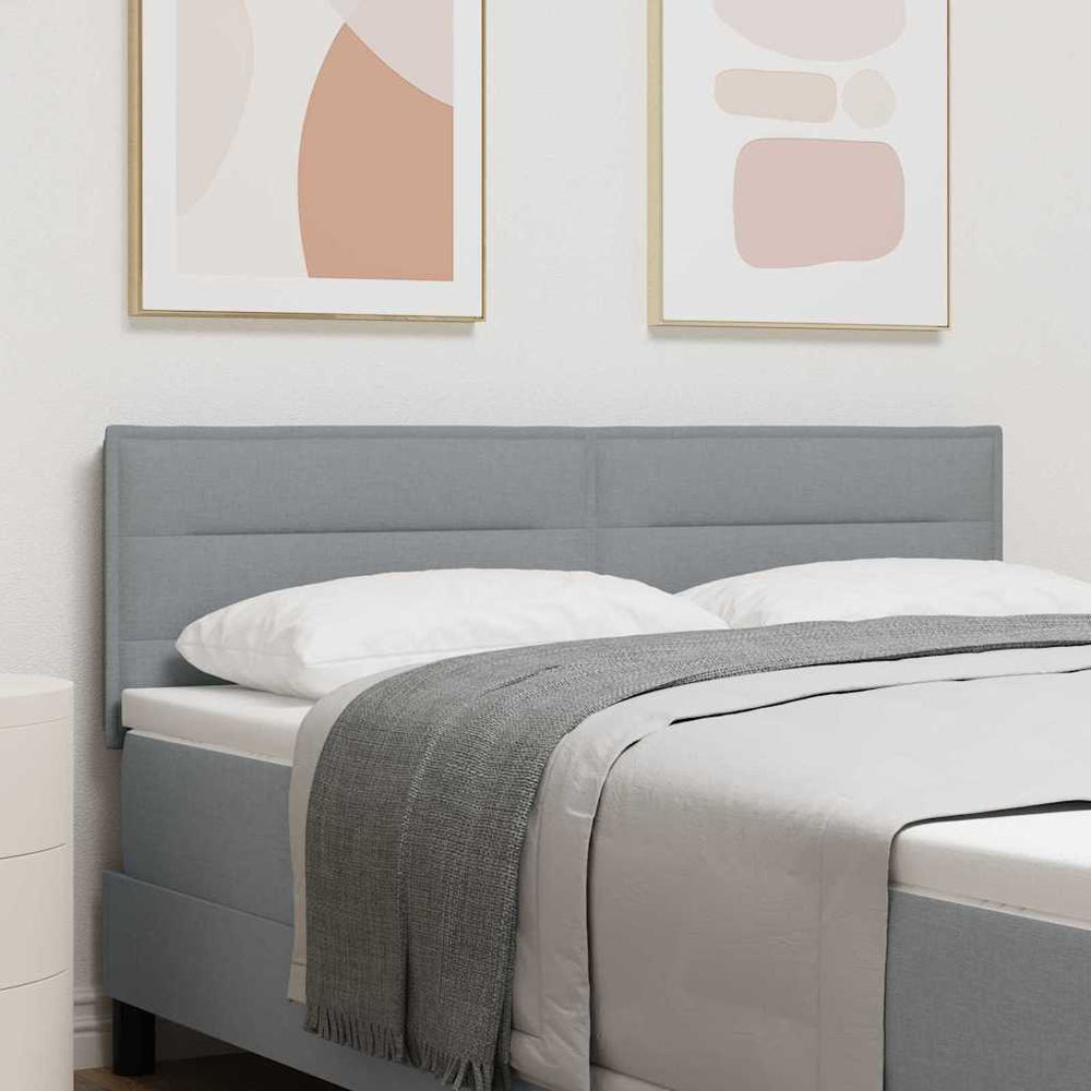 vidaXL LED Headboard with LED Light Strips Light Grey 160 cm Fabric