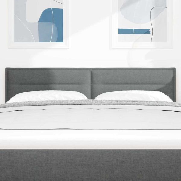 vidaXL LED Headboard with LED Light Strips Dark Grey 160 cm Fabric