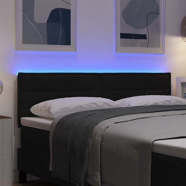 vidaXL LED Headboard with LED Strips Black 160 cm Fabric