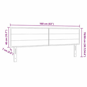vidaXL LED Headboard with LED Strips Black 160 cm Fabric