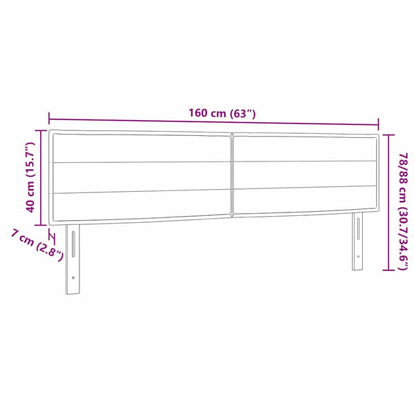 vidaXL LED Headboard with LED Strips Black 160 cm Fabric