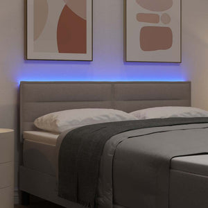 vidaXL LED Headboard with LED Strips Taupe 160 cm Fabric