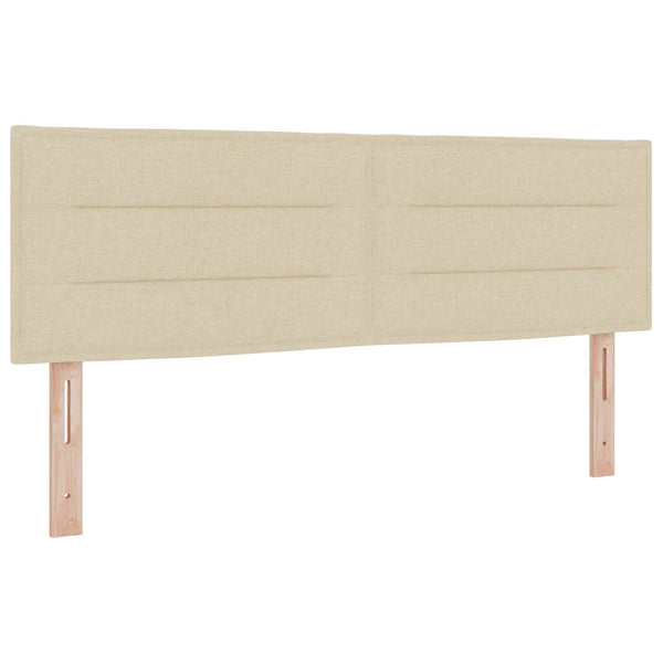 vidaXL LED Headboard with LED Strips Cream 160 cm Fabric