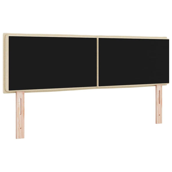 vidaXL LED Headboard with LED Strips Cream 160 cm Fabric