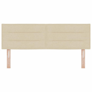 vidaXL LED Headboard with LED Strips Cream 160 cm Fabric