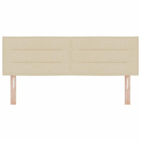 vidaXL LED Headboard with LED Strips Cream 160 cm Fabric