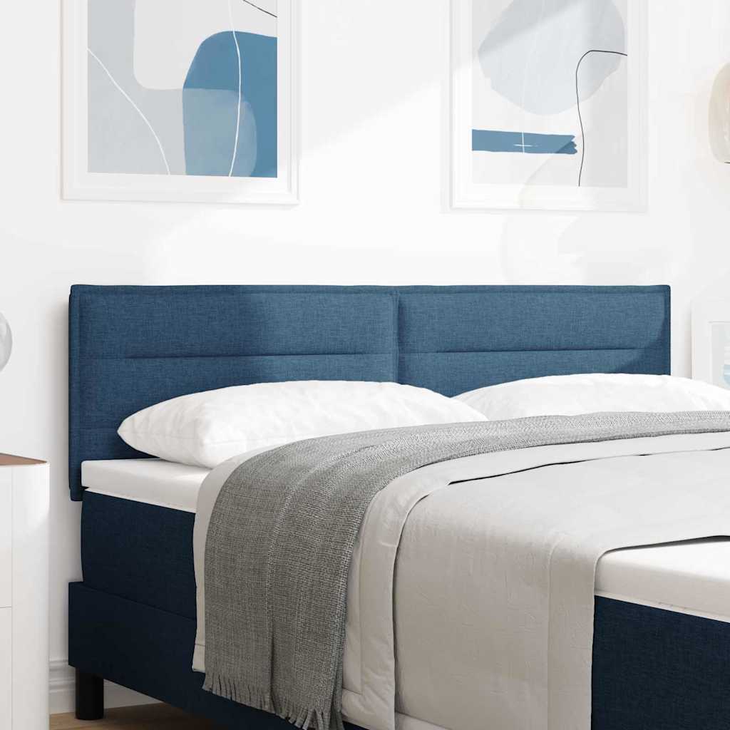 vidaXL LED Headboard with LED Light Strips Blue 160 cm Fabric
