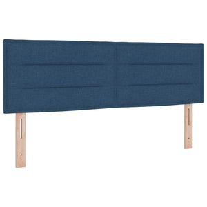 vidaXL LED Headboard with LED Light Strips Blue 160 cm Fabric