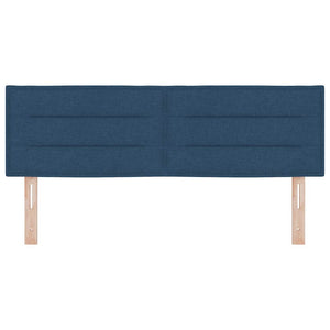 vidaXL LED Headboard with LED Light Strips Blue 160 cm Fabric