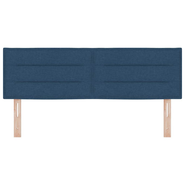 vidaXL LED Headboard with LED Light Strips Blue 160 cm Fabric