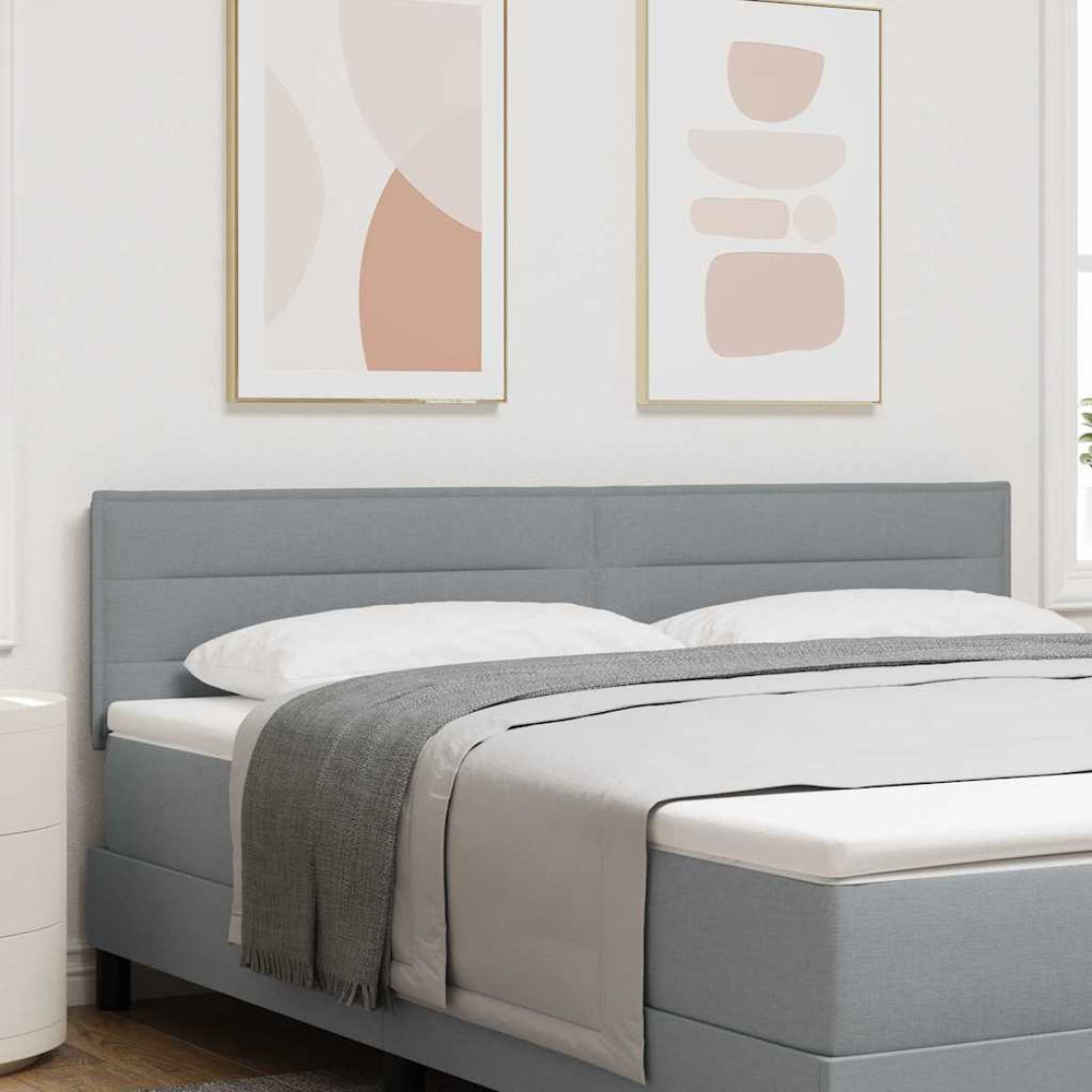 vidaXL LED Headboard with LED Strips Light Grey 180 cm Fabric