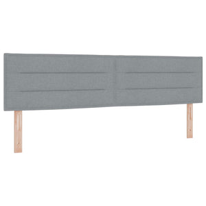 vidaXL LED Headboard with LED Strips Light Grey 180 cm Fabric