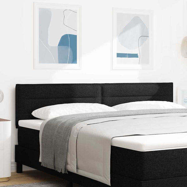 vidaXL LED Headboard with LED Light Strips Black 180 cm Fabric