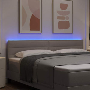 vidaXL LED Headboard with LED Strips Taupe 180 cm Fabric