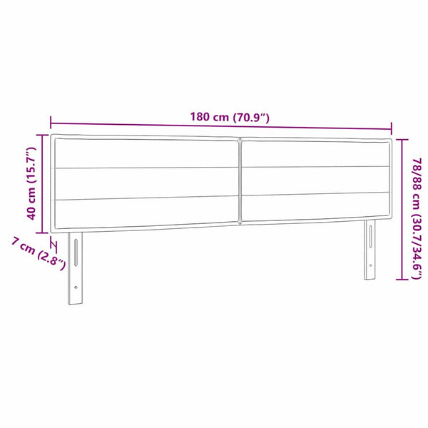 vidaXL LED Headboard with LED Strips Taupe 180 cm Fabric