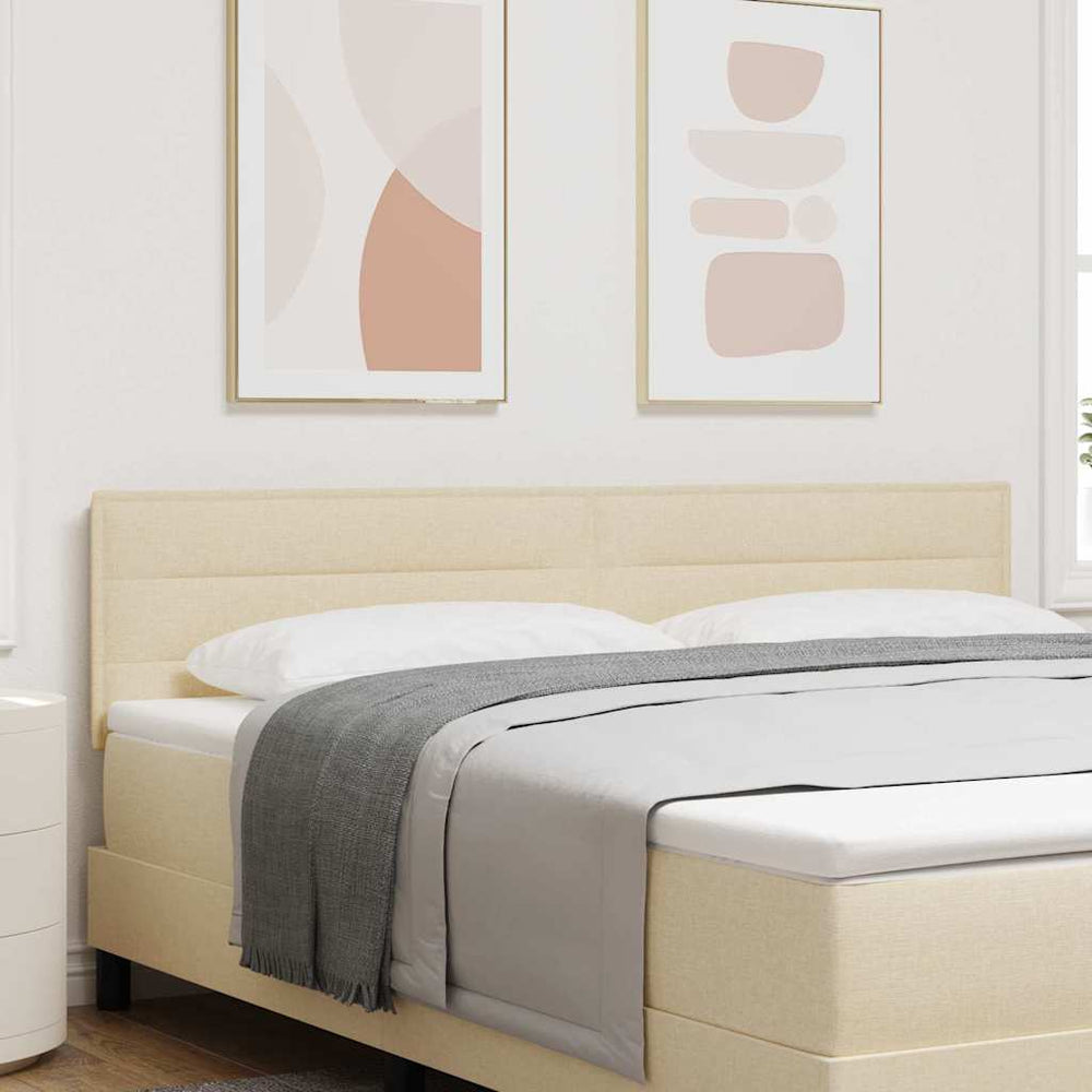 vidaXL LED Headboard with LED Light Strips Cream 180 cm Fabric