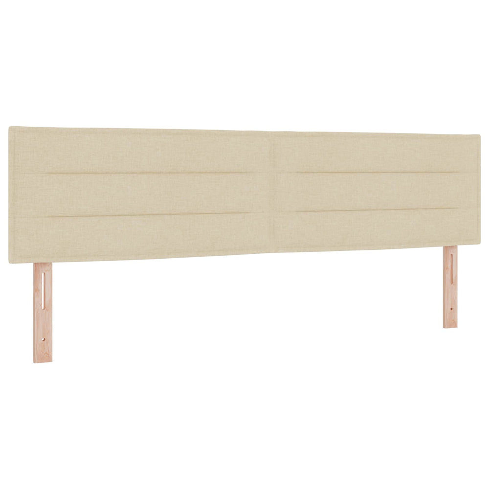 vidaXL LED Headboard with LED Light Strips Cream 180 cm Fabric