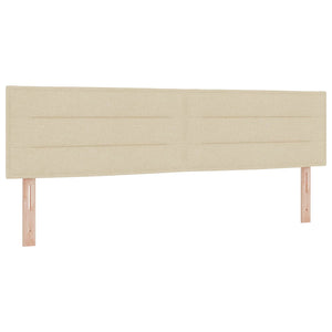 vidaXL LED Headboard with LED Light Strips Cream 180 cm Fabric