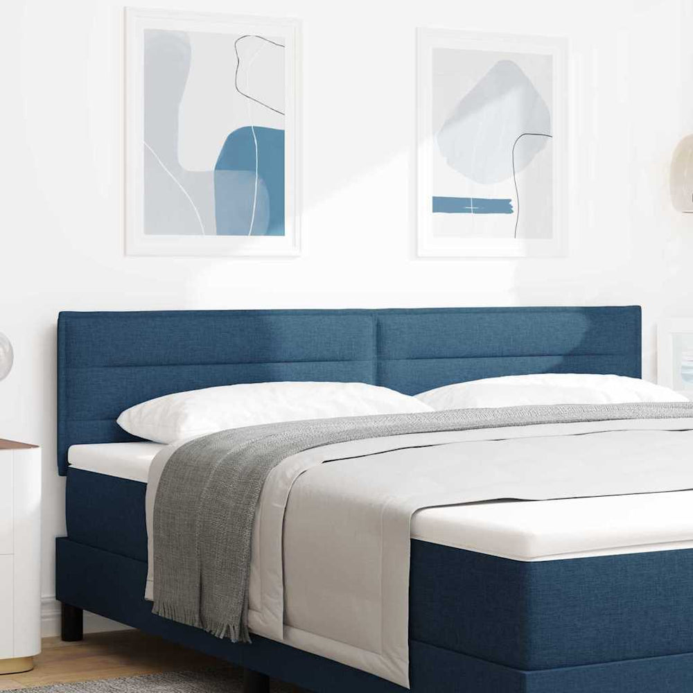 vidaXL LED Headboard with LED Strips Blue 180 cm Fabric