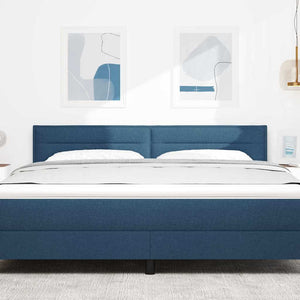 vidaXL LED Headboard with LED Strips Blue 180 cm Fabric