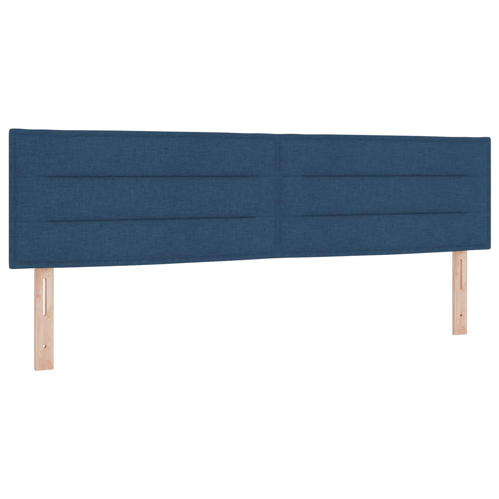 vidaXL LED Headboard with LED Strips Blue 180 cm Fabric