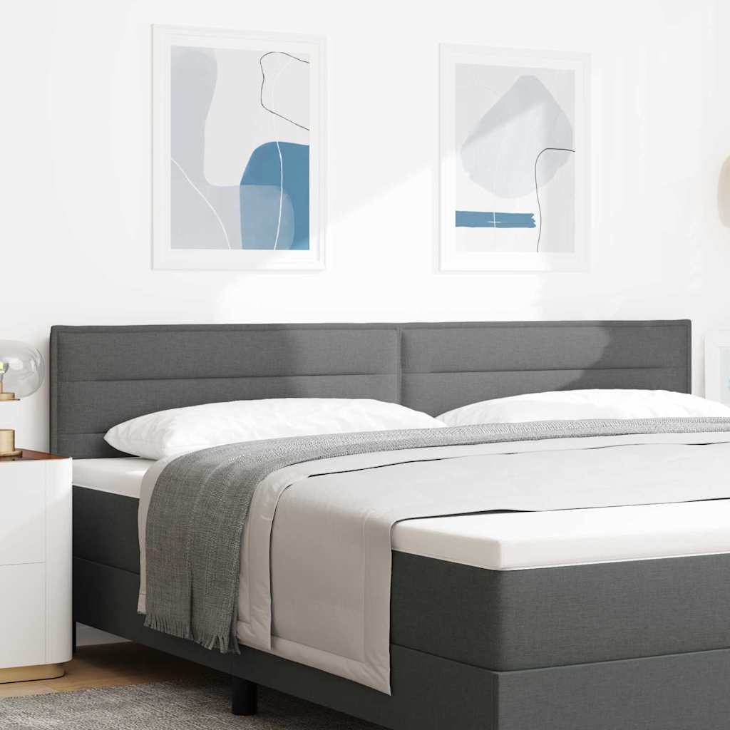 vidaXL LED Headboard with LED Light Strips Dark Grey 200 cm Fabric