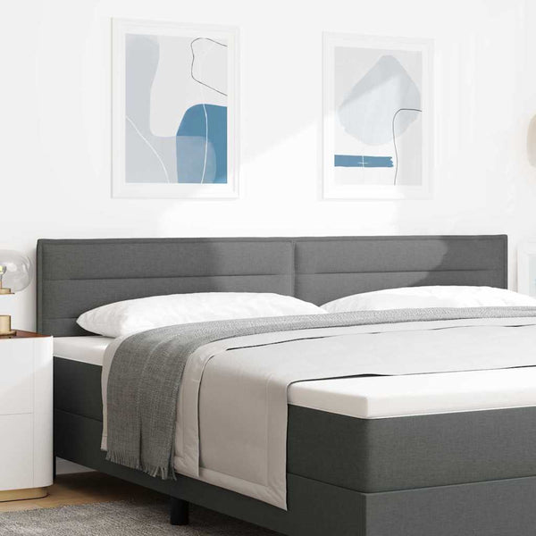 vidaXL LED Headboard with LED Light Strips Dark Grey 200 cm Fabric