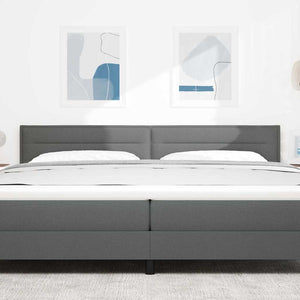 vidaXL LED Headboard with LED Light Strips Dark Grey 200 cm Fabric