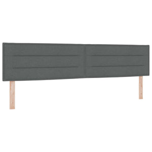 vidaXL LED Headboard with LED Light Strips Dark Grey 200 cm Fabric