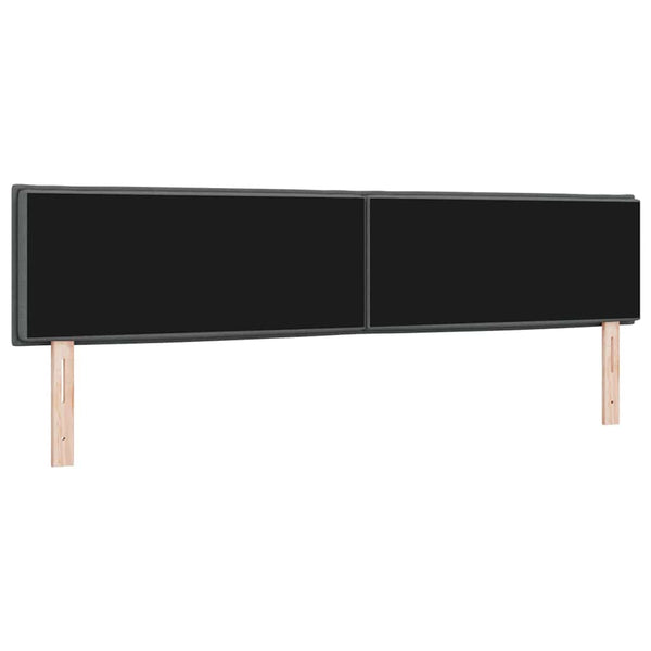vidaXL LED Headboard with LED Light Strips Dark Grey 200 cm Fabric