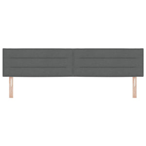 vidaXL LED Headboard with LED Light Strips Dark Grey 200 cm Fabric