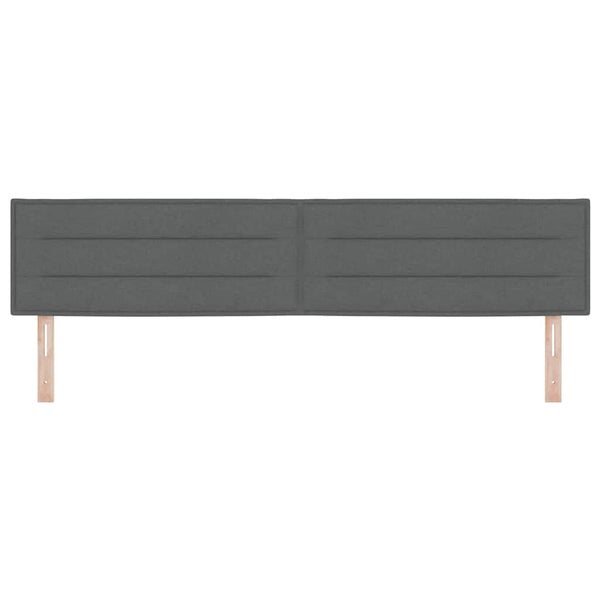 vidaXL LED Headboard with LED Light Strips Dark Grey 200 cm Fabric