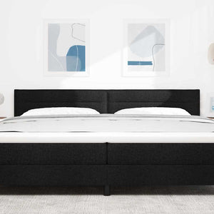 vidaXL LED Headboard with LED Light Strips Black 200 cm Fabric