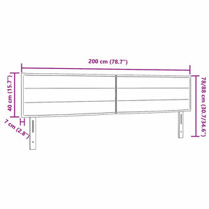 vidaXL LED Headboard with LED Light Strips Black 200 cm Fabric