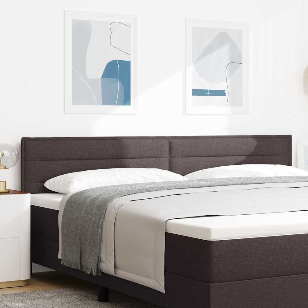 vidaXL LED Headboard with LED Strips Dark Brown 200 cm Fabric