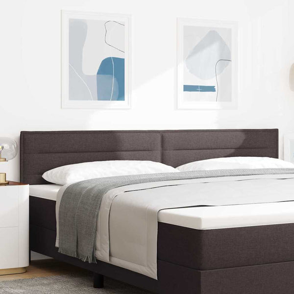 vidaXL LED Headboard with LED Strips Dark Brown 200 cm Fabric