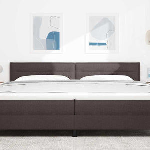 vidaXL LED Headboard with LED Strips Dark Brown 200 cm Fabric