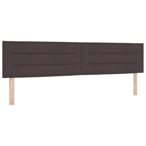vidaXL LED Headboard with LED Strips Dark Brown 200 cm Fabric