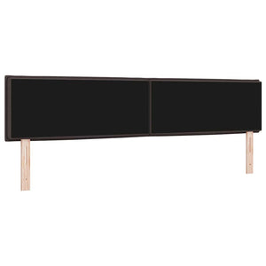 vidaXL LED Headboard with LED Strips Dark Brown 200 cm Fabric