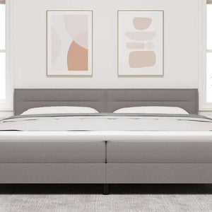 vidaXL LED Headboard with LED Light Strips Taupe 200 cm Fabric