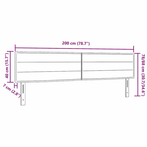vidaXL LED Headboard with LED Light Strips Taupe 200 cm Fabric